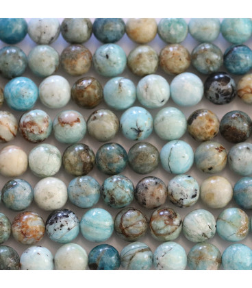 BeauMonde Bijoux - Opale bleue 6 mm environ perle ronde A Afrique