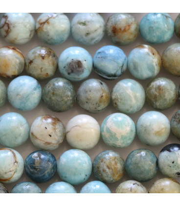 African opal 8 mm blue round bead - BeauMonde Bijoux