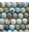 Opale bleue 8mm perle ronde A Afrique