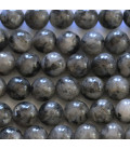 Black labradorite 6 mm round bead (larvikite) - BeauMonde Bijoux