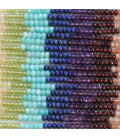 BeauMonde Bijoux - Multi pierres 2.5x4 mm rondelles facettées 7 chakras pierres naturelles A+ A