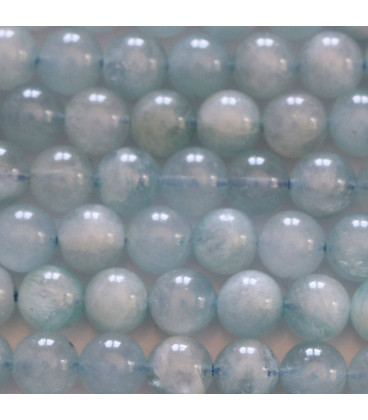 Aquamarine 8 mm round bead - BeauMonde Bijoux
