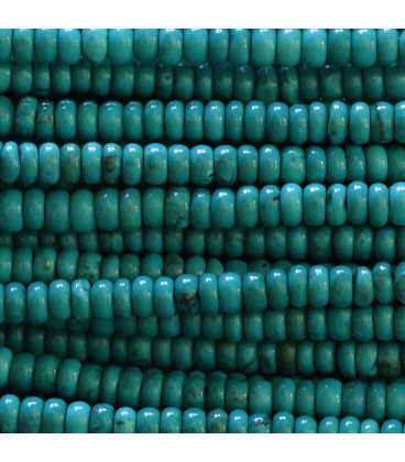BeauMonde Bijoux - Howlite 2x4 mm rondelle arrondie turquoise ton soutenu (nouvelle turquoise)