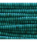 Howlite 2x4 mm rounded washer turquoise dark tone (new turquoise) - BeauMonde Bijoux