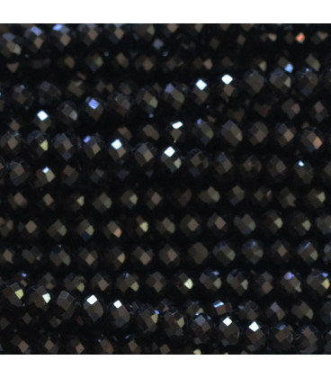 Agate black 3 mm round faceted bead - BeauMonde Bijoux