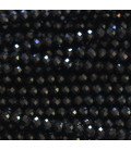 Agate black 3 mm round faceted bead - BeauMonde Bijoux