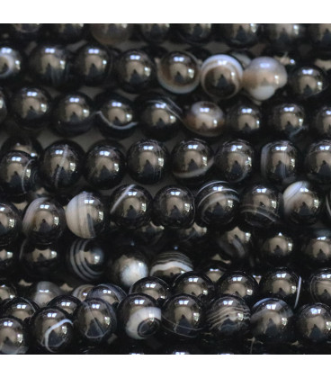 Sardonyx 6 mm round bead India - BeauMonde Bijoux