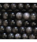 BeauMonde Bijoux - Obsidienne silver 8 mm environ perle ronde A+ Mexique