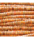 Jaspe impression 2x4 mm rondelle heishi teinté orange A Chine