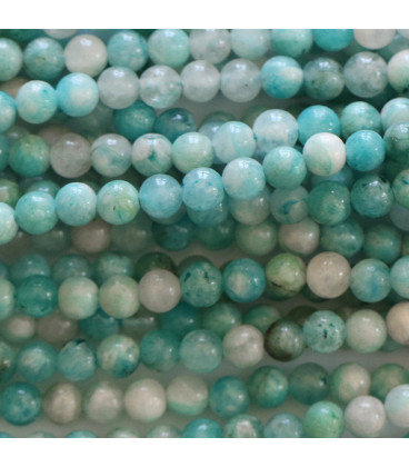 BeauMonde Bijoux - Hemimorphite 4 mm perle ronde (teinté) A Mexique