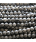 BeauMonde Bijoux - Jaspe gris Picasso 4 mm environ perle ronde A+ Madagascar