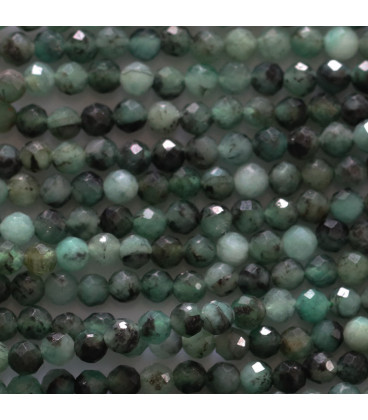 BeauMonde Bijoux - Emeraude 3 mm perle ronde facettée ton soutenu A+ Brésil