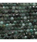 Emeraude 3 mm perle ronde facettée ton soutenu A+ Brésil