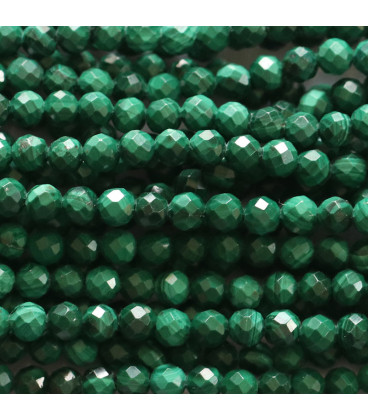 Malachite 3 mm round faceted bead Morocco - BeauMonde Bijoux