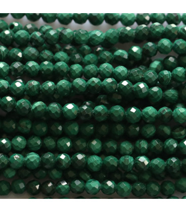Malachite 2 mm faceted round bead Morocco - BeauMonde Bijoux