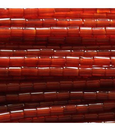 BeauMonde Bijoux - Agate rouge 2x4 mm tube (agate chauffée) Brésil