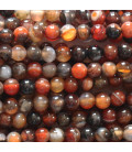 Sardonyx 4 mm round bead orange/black Brazil - BeauMonde Bijoux