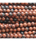 Obsidian 4 mm round bead Mahogany China