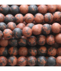 Obsidian 4 mm matte round bead Mahogany China