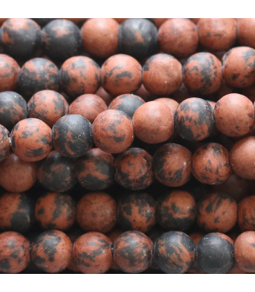 Obsidian 4 mm matte round bead Mahogany China - BeauMonde Bijoux