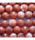 Agate 8 mm round faceted orange bead - BeauMonde Bijoux