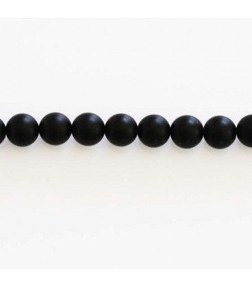 Obsidian black 6 mm matte round bead - BeauMonde Bijoux