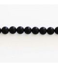 Obsidian black 6 mm matte round bead - BeauMonde Bijoux