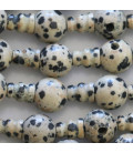 Dalmatian jasper 10 mm round 3 holes + tip