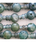 Agate moss 10 mm round 3 holes + tip - BeauMonde Bijoux