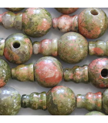 Unakite 10 mm round 3 holes + tip - BeauMonde Bijoux