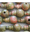 Unakite 10 mm round 3 holes + tip