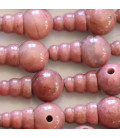 Rhodonite 10 mm round 3 holes + tip -