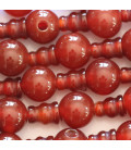 Agate rouge 10 mm ronde 3 trous + embout