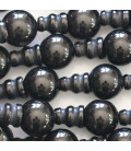 Agate black 10 mm round 3 holes + tip