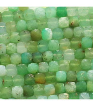 Chrysoprase 4X4X4 mm square faceted Australia - BeauMonde Bijoux