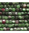 BeauMonde Bijoux - Rubyzoisite 4X4X4 mm environ carré facetté A Tanzanie