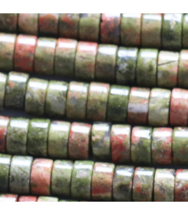 Unakite 3X6 mm straight heishi washer South Africa - BeauMonde Bijoux