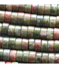 Unakite 3X6 mm straight heishi washer South Africa - BeauMonde Bijoux