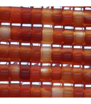 Carnelian 3X6 mm straight washer heishi A Madagascar - BeauMonde Bijoux