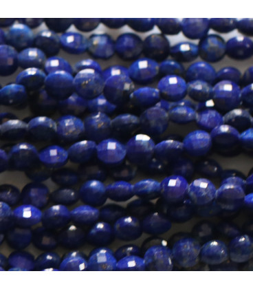Lapis lazuli 4 mm faceted medallion Afghanistan - BeauMonde Bijoux