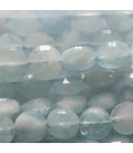 Aquamarine 6 mm faceted medallion Brazil - BeauMonde Bijoux
