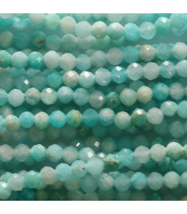 BeauMonde Bijoux - Amazonite 3 mm environ perle ronde facettée A Afrique