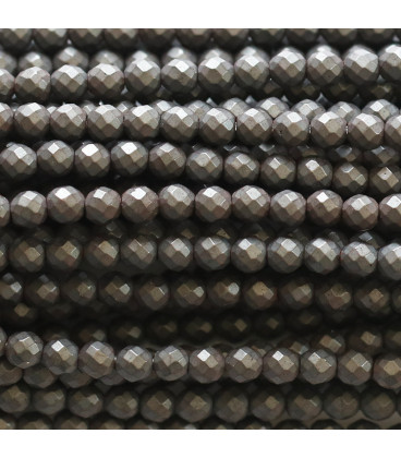 Hematite 3 mm matt faceted round bead - BeauMonde Bijoux