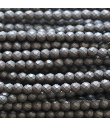 Hematite 4 mm matt faceted round bead - BeauMonde Bijoux