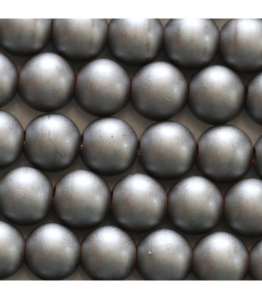 Hematite 8 mm matt round bead hole about 2 mm - BeauMonde Bijoux