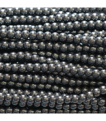 BeauMonde Bijoux - Hématite 3/3.3 mm environ perle ronde trou 1.5 mm environ