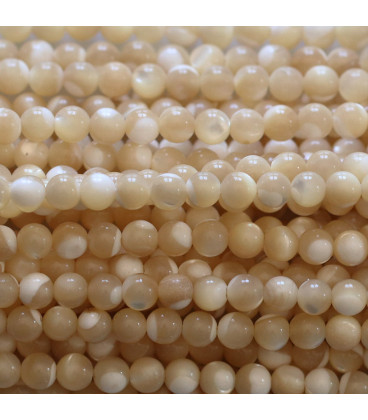 BeauMonde Bijoux - Nacre 4 mm perle ronde beige A Indonésie