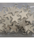 Etoile 10 mm plate pendentif avec anneau métal argenté