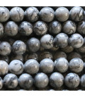 BeauMonde Bijoux - Jaspe gris Picasso 8 mm environ perle ronde A+ Madagascar