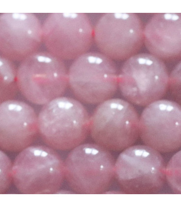 Quartz pink 10 mm round bead Madagascar - BeauMonde Bijoux